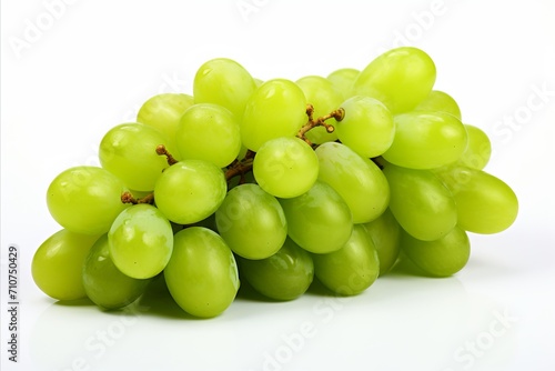 Green grape isolated on white background high quality detailed image for advertising