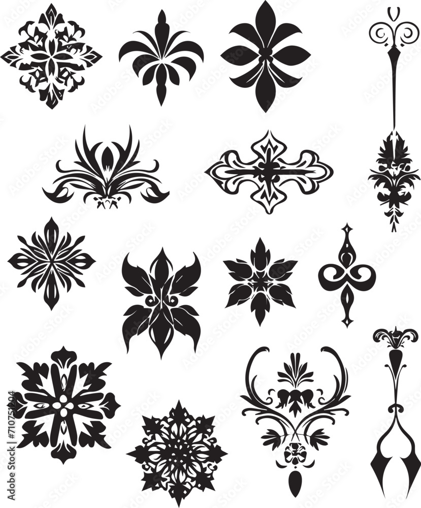 Fototapeta premium Black And White Damask Turkish Arabic Pattern ornament