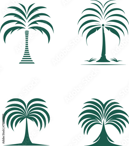 Four Luxury Palm Vector Logo 
