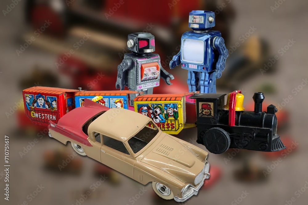 Fototapeta premium A collection of vintage toys