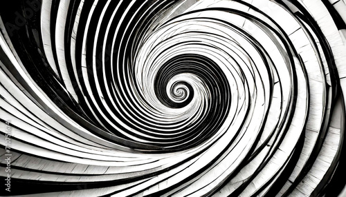Illusion art spiral background black white  art design