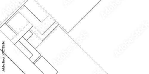 Abstract industrial Design random lines black on white background, Paper geometric composition with abstract lines, Mock-ups paper isolated on white background, Industrial construction design pattern.