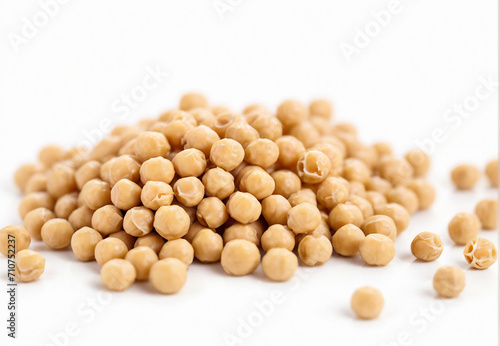 Peeled chickpea fresh and organic over transparent background