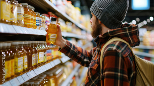 Pick up a jar of organic honey from the produce aisle and read the nutrition label on the bottle.
