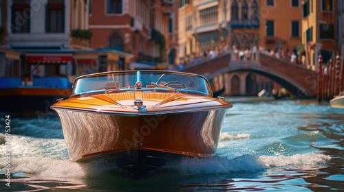 Fototapeta Naklejka Na Ścianę i Meble -  The speedboat in Venice