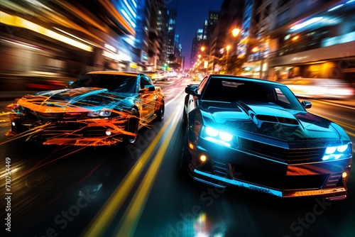Dynamic racing bokeh background with high octane visuals and electrifying automotive symbols