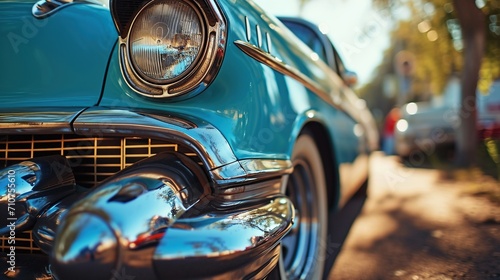 Festival of vintage classic cars, old cars. Created with Generative Ai technology.