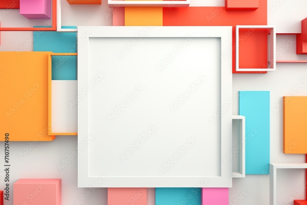 blank frame close up, Geometric Patterns Vibrant Colors Modern Artistry Abstract
