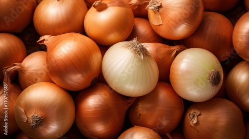  a pile of onions sitting next to each other on top of a pile of other onions on top of each other.