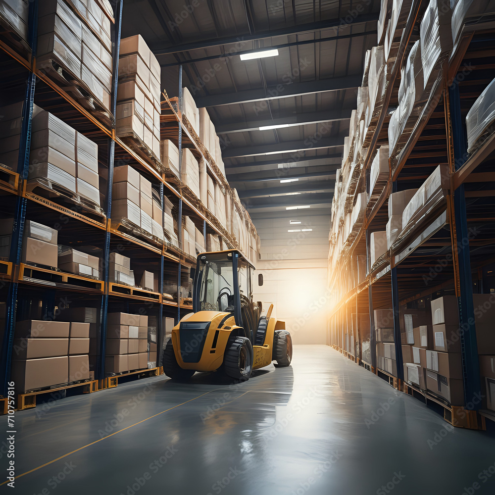 Future virtual reality technology for innovative VR warehouse management . Concept of smart technology for industrial revolution and automated logistic control - generated by ai Future virtual reality technology for innovative VR warehouse management . Concept of smart technology for industrial revolution and automated logistic control - generated by ai