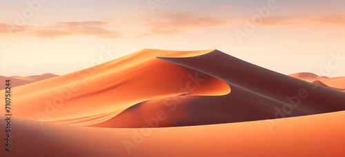 Sunrise over sunset against the sand dunes  of a red desert landscapes. sand dune knoll with a stunning desert sunset backdrop  background.