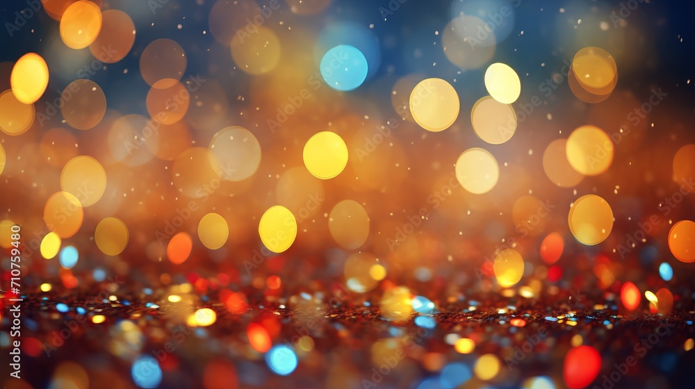 Obraz premium Captivating bokeh backdrop with blended blurred effect, dazzling fireworks, and vibrant crowd scenes
