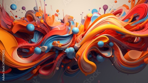  a very colorful abstract painting with lots of bubbles and bubbles on the bottom of the image and on the bottom of the image is an orange, blue, red, yellow, orange, red, and blue, and white, and.