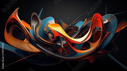  a black background with an orange, blue, and yellow abstract design on the bottom of the image and the bottom of the image on the bottom of the image is a black background.