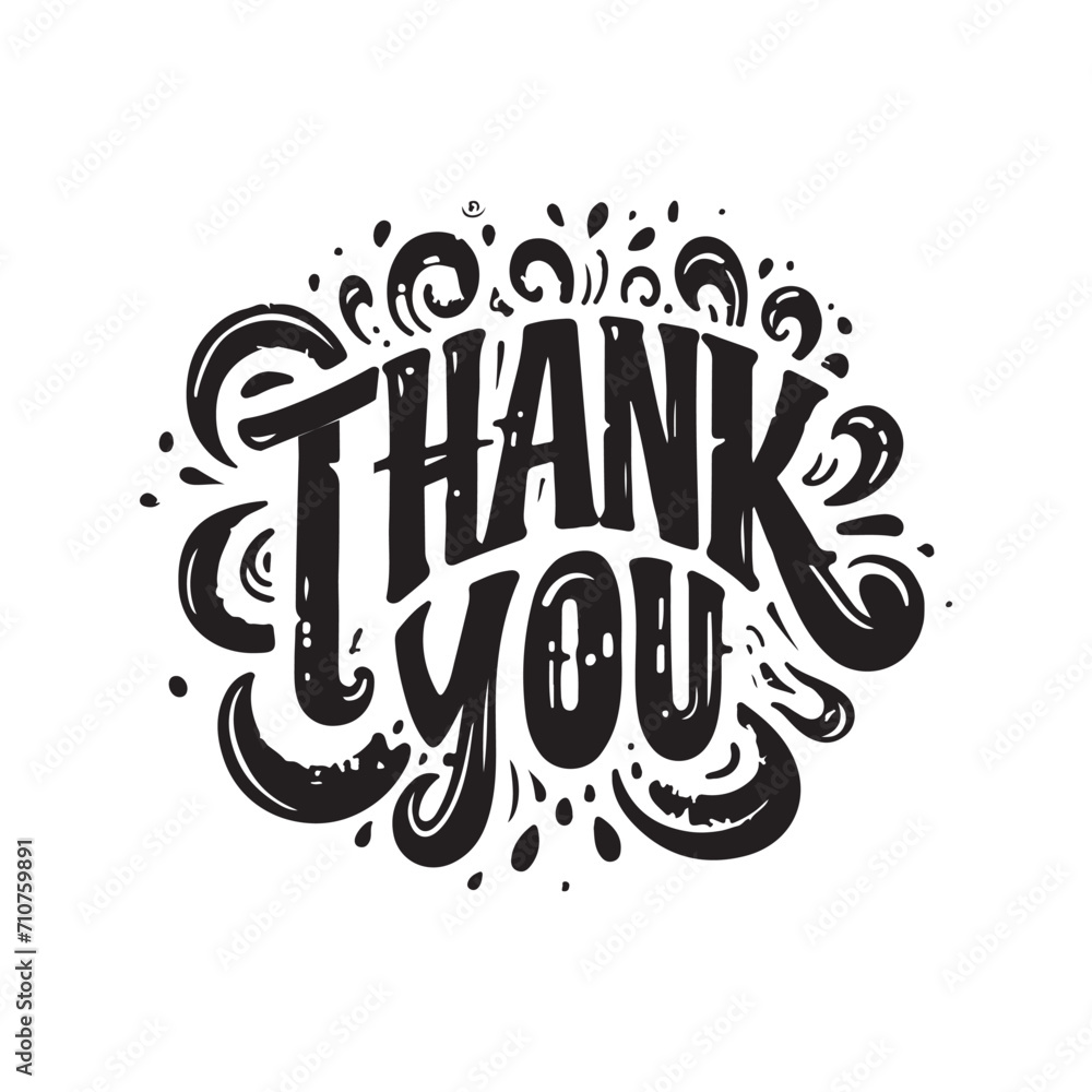 Thank you slogan lettering calligraphy logo t shirt vector illustration Thank you slogan lettering calligraphy logo t shirt vector illustration