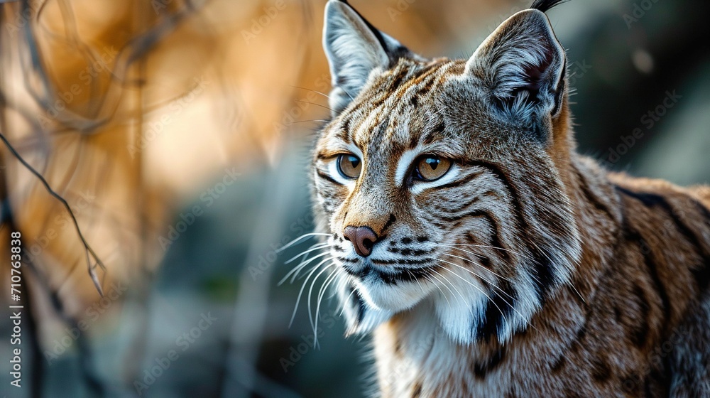 Portrait of a lynx surrounded by nature. Created with Generative Ai technology Portrait of a lynx surrounded by nature. Created with Generative Ai technology