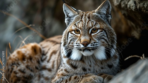 Portrait of a lynx surrounded by nature. Created with Generative Ai technology © Viktor