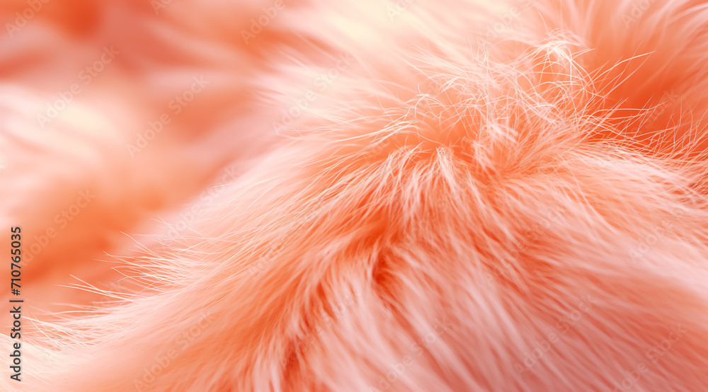Concept color of the year 2024 Peach Fuzz. Trendy peach Faux Fur texture, close up. Abstract macro apricot fluffy soft creative fur background. Concept color of the year 2024 Peach Fuzz. Trendy peach Faux Fur texture, close up. Abstract macro apricot fluffy soft creative fur background.