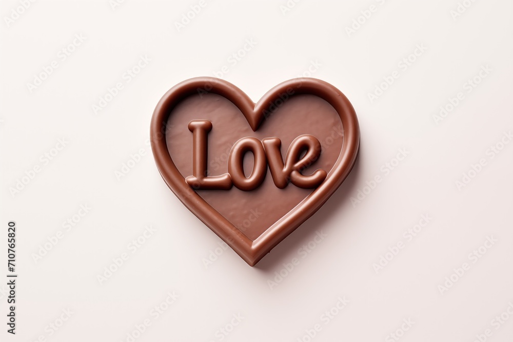 isolated heart-shaped chocolate with the words LOVE. isolated heart-shaped chocolate with the words LOVE.