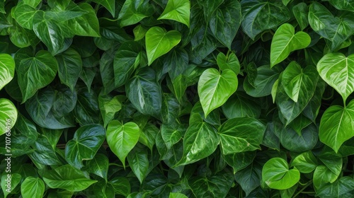  a close up of a green leafy plant with lots of green leaves on it's sides and green leaves on the other side of the plant. © Anna