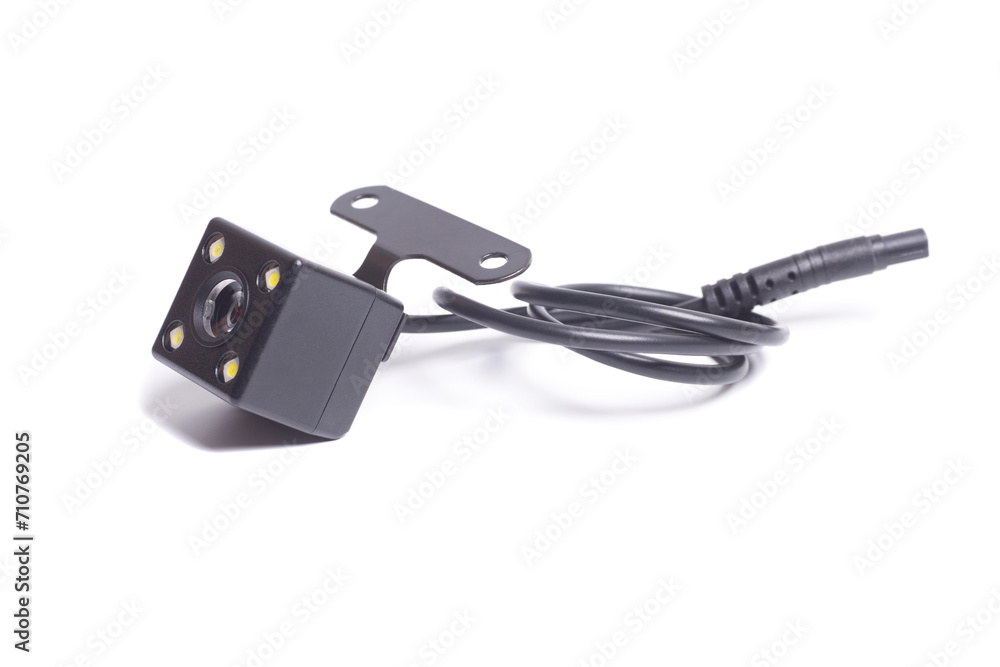 car rear view camera for parking assistance isolated on white background. car rear view camera for parking assistance isolated on white background.