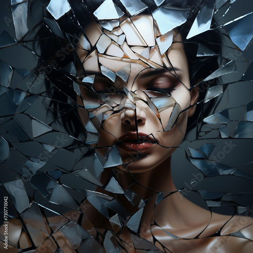 Woman with Shattered Glass