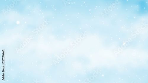 Abstract blue winter watercolor background. Sky pattern with snow. Light blue watercolour paper texture background. Vector water color design illustration © AminaDesign