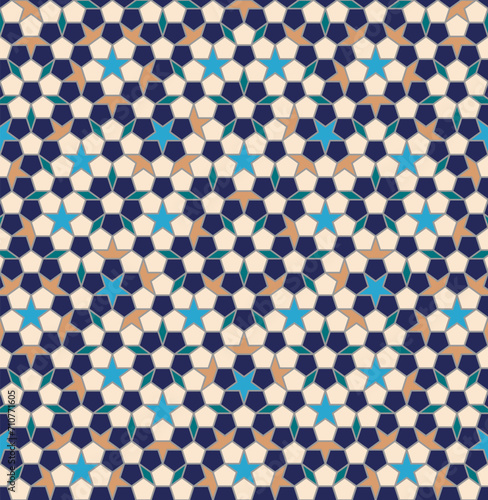 Penrose tiling Arabic Mosaic seamless pattern