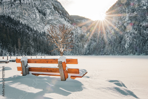 Gleinkersee in the Winter Landscape of upperaustria