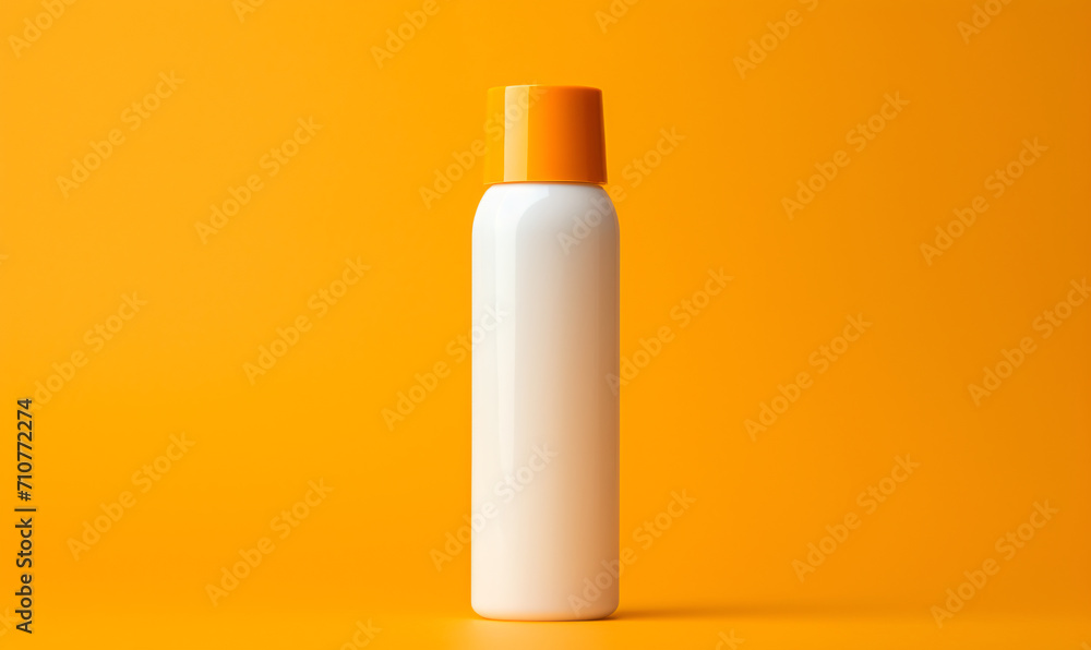 Bottle with sunscreen on yellow background, in the style of minimalist abstracts, dark white and light orange, cinestill 50d, toyen, soft
Bottle with sunscreen on yellow background, in the style of minimalist abstracts, dark white and light orange, cinestill 50d, toyen, soft
