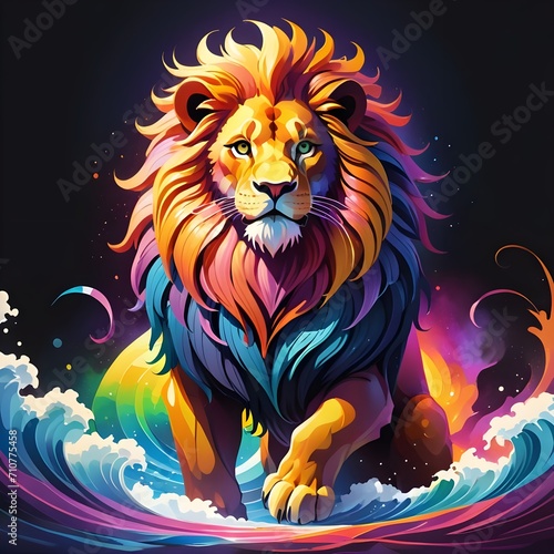 illustration of lion,generative ai