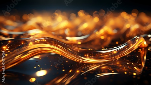 Golden Firework Texture with Thin Brush Stroke Line Background
