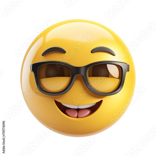 Smiley Emoji with black glasses.