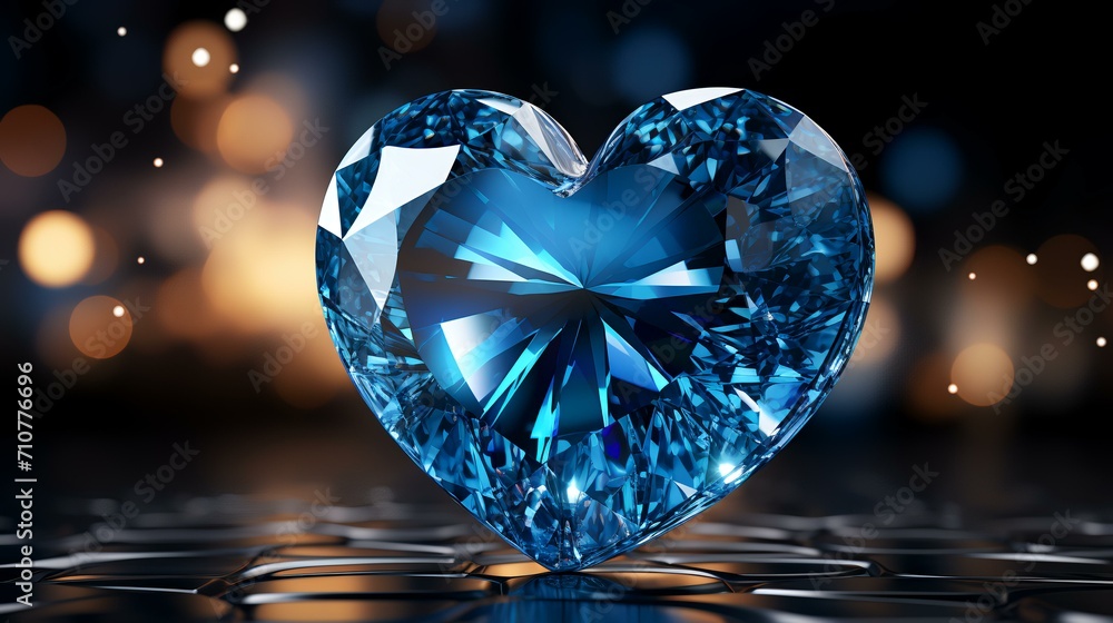 Paternal Radiance: Heart for Father's Day Composition with Blue Glitter Paternal Radiance: Heart for Father's Day Composition with Blue Glitter
