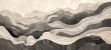 Abstract monochrome waves pattern. Artistic representation of landscape.