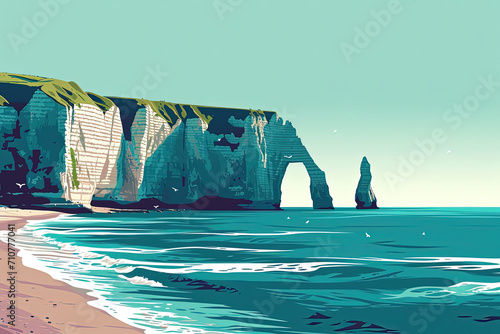 Enchanting Etretat Cliffs - Ultradetailed Illustration for Creative Projects