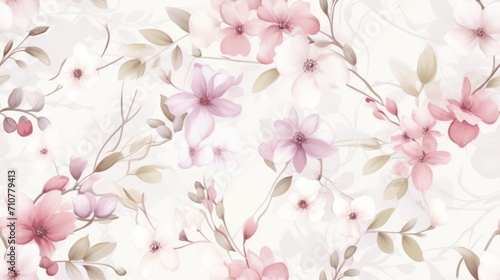  a floral wallpaper with pink flowers and green leaves on a white background with pink and pink flowers on a white background.