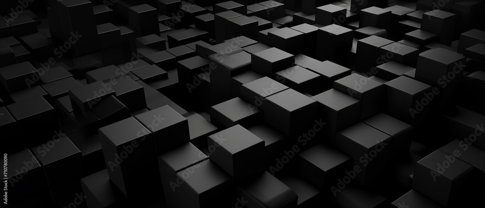 Obraz premium Abstract 3D style Cubes in Monochrome.