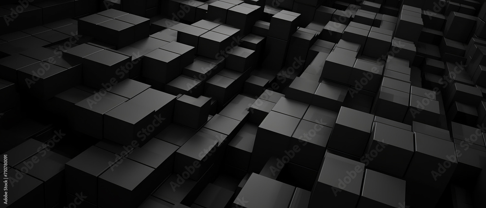 Obraz premium Abstract 3D style Cubes in Monochrome.