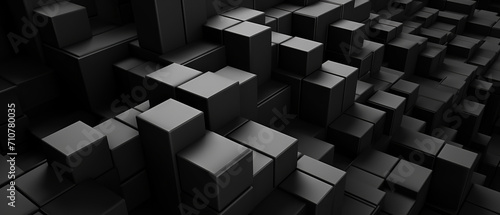 Abstract 3D style Cubes in Monochrome.