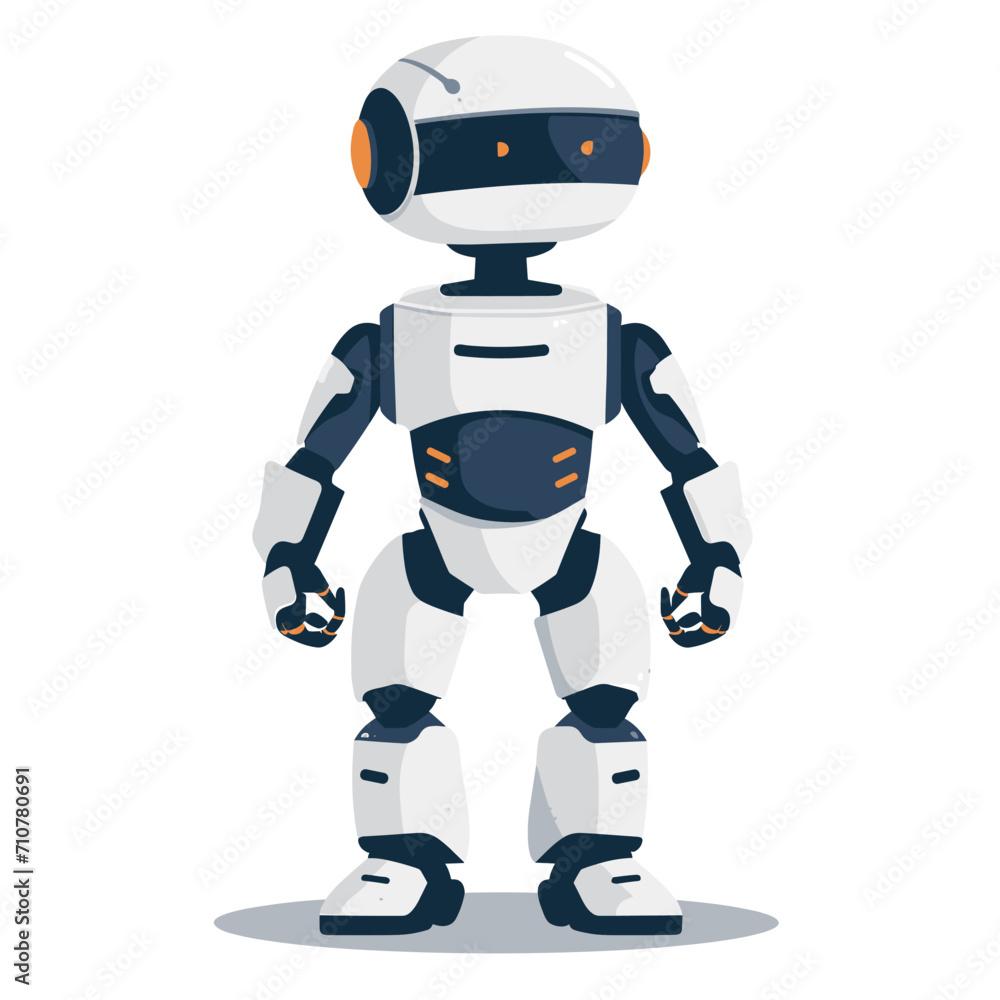 Robot with artificial intelligence on a white background, vector Robot with artificial intelligence on a white background, vector