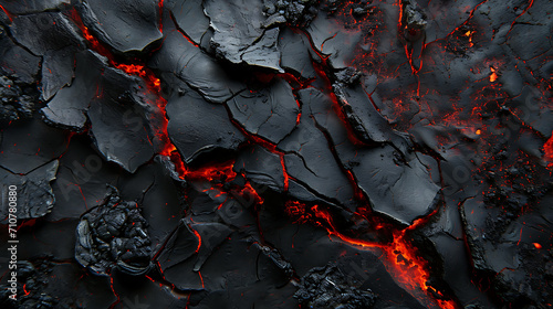 Close up texture of lava flow  - red and black background