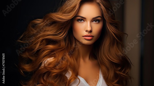 The perfect image of a beautiful brown-haired girl. The perfect image of a beautiful brown-haired girl. Feminine image of natural beauty. Illustration for beauty and fashion magazine.