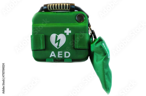 AED box or Automated External Defibrillator medical first aid device