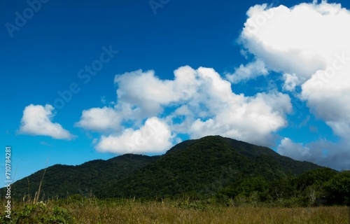 clouds over mountain background