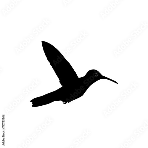 Flying Hummingbird Silhouette, can use Art Illustration, Website, Logo Gram, Pictogram or Graphic Design Element. Vector Illustration
