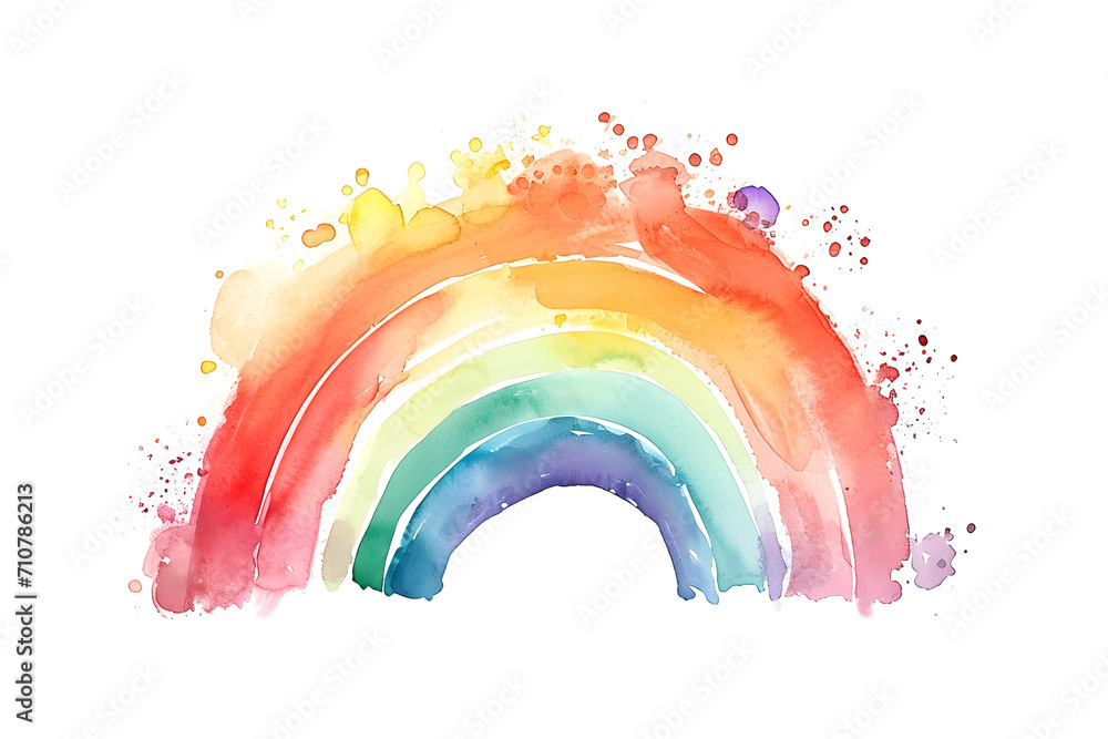 Watercolor rainbow illustration isolated on white background Stock ...