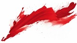 vivid scarlet sweep abstract background bold and expressive paint brush strokes for artistic wall art, isolated white background