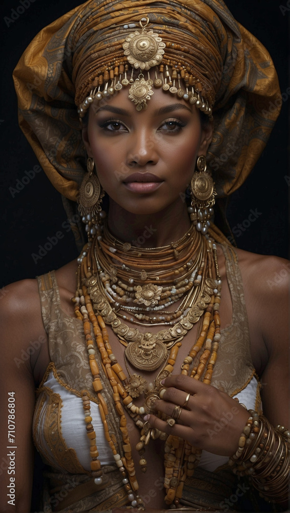 African Royal Woman Elegance Portrait