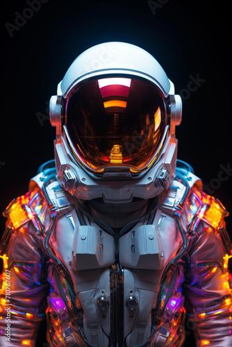 Futuristic looking design astronaut suits for deep space travel  - Generative AI © Studio F.